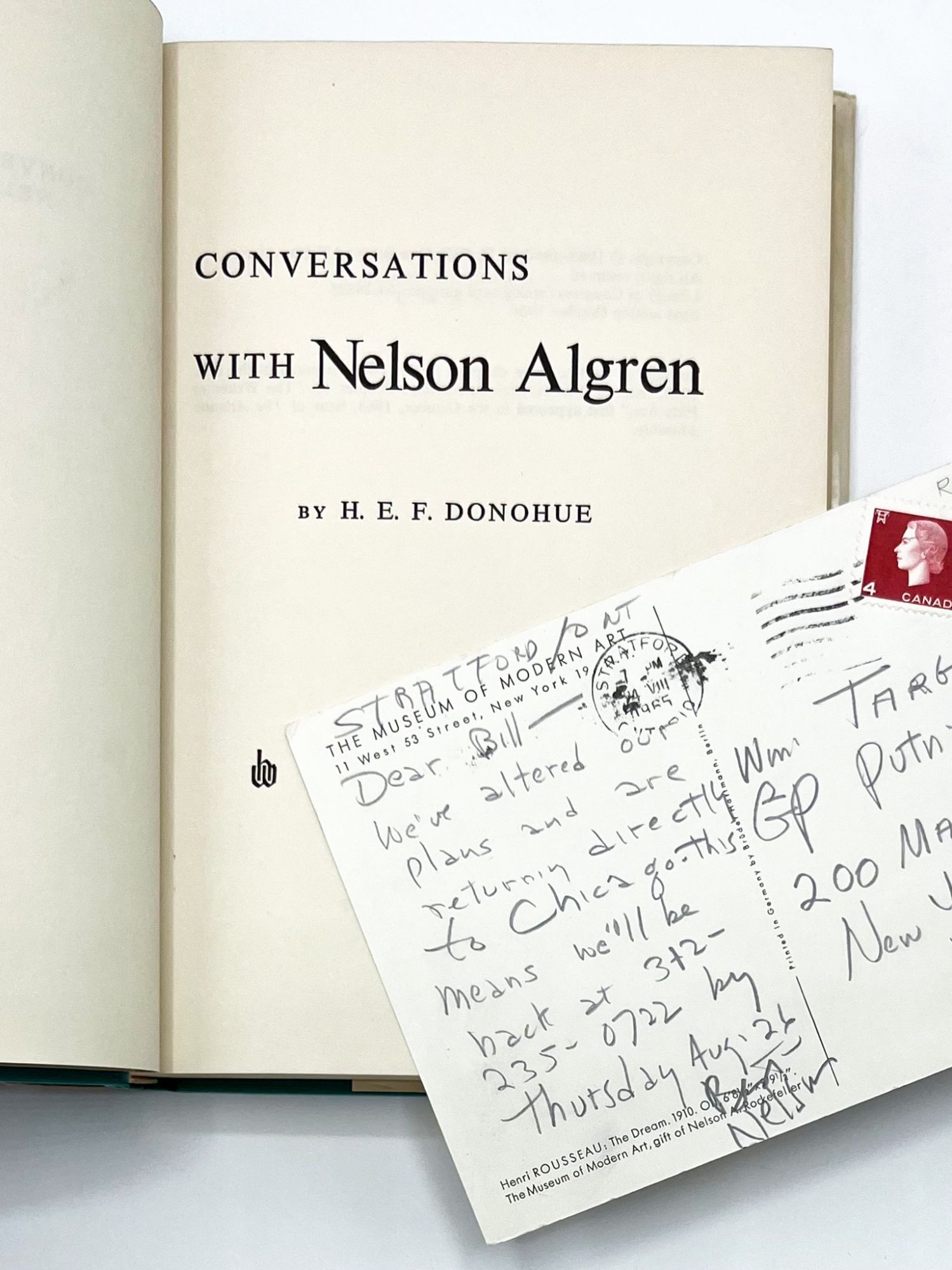CONVERSATIONS WITH NELSON ALGREN | Nelson Algren, H. E. F. Donohue ...