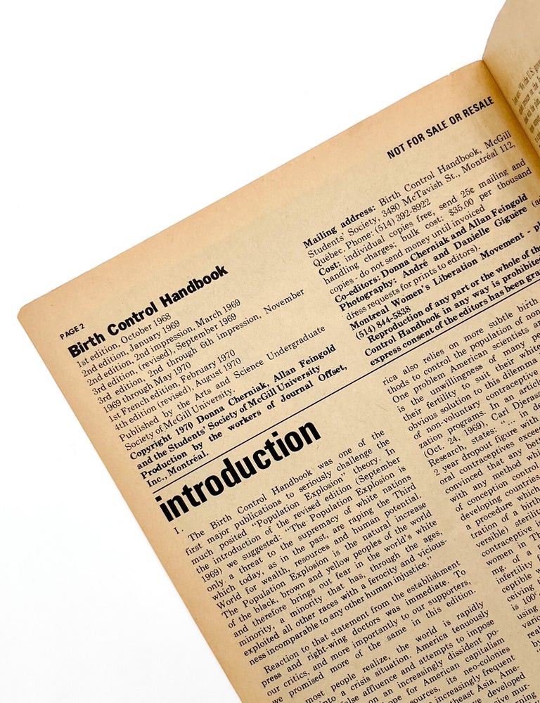 BIRTH CONTROL HANDBOOK