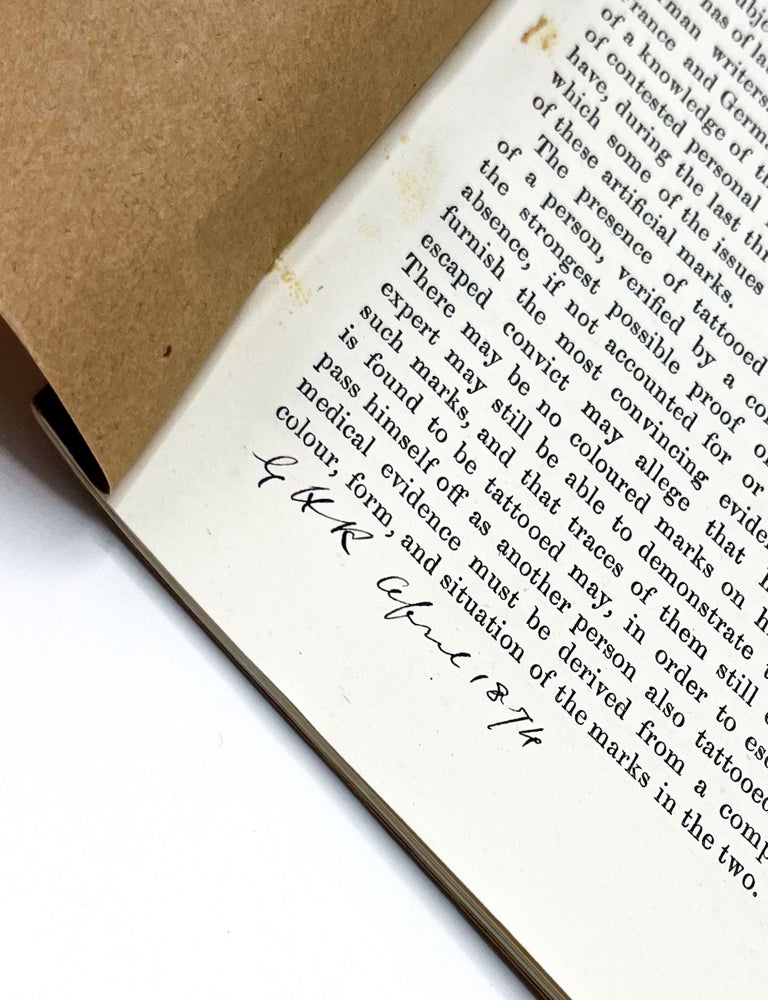 MEDICO-LEGAL OBSERVATIONS ON TATTOO-MARKS AS EVIDENCE OF PERSONAL IDENTITY
