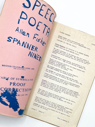 SPANNER NINETEEN: Speech Poetry / SPANNER 20. Allen Fisher, E. E. Vonna-Michell.