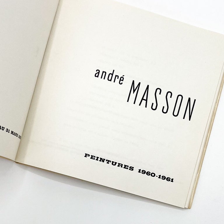 ANDRÉ MASSON PEINTURES 1960-1961
