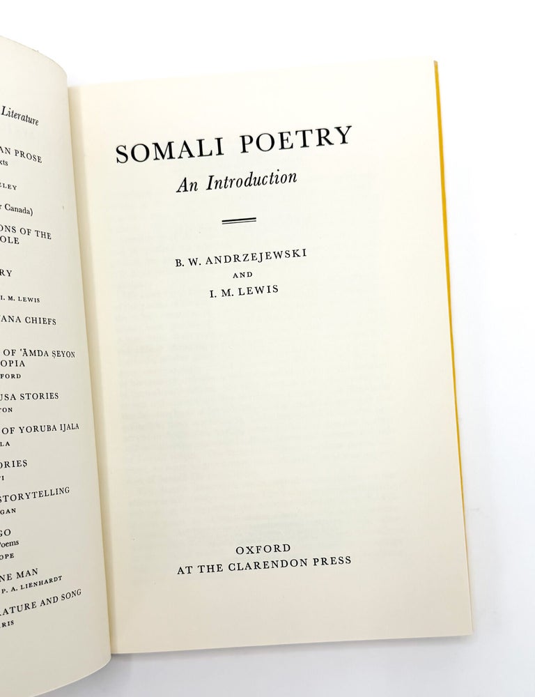 SOMALI POETRY: An Introduction