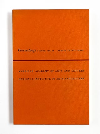 Item #50420 PROCEEDINGS: Second Series, Number Twenty-Three. American Academy of Arts, Letters,...
