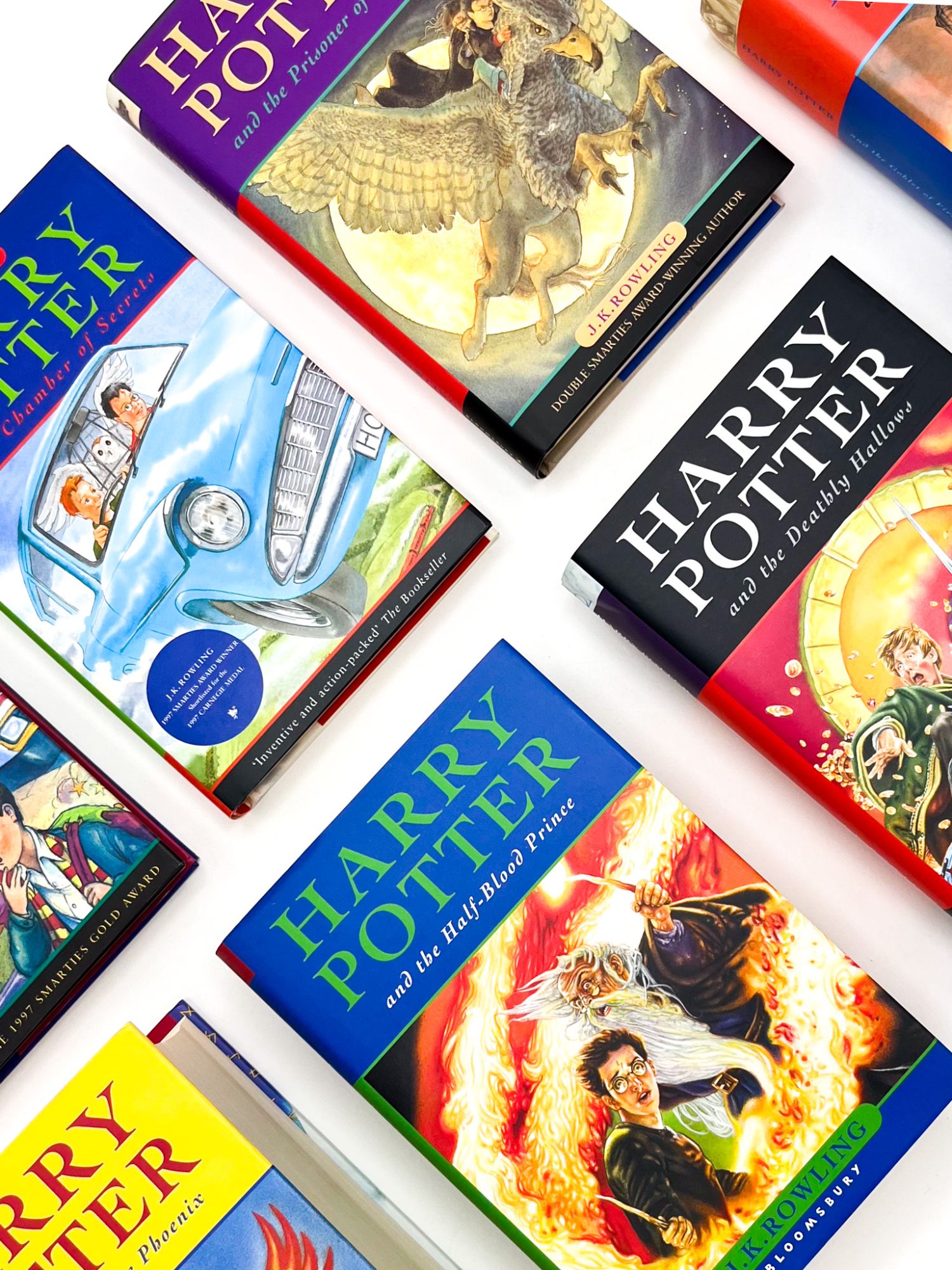 Harry Potter Series: Complete Set of UK Editions Sorcerer's Stone, Chamber  of Secrets, Prisoner of Azkaban, Goblet of Fire, Order of the Phoenix, Half  Blood Prince, Deathly Hallows | J. K Rowling