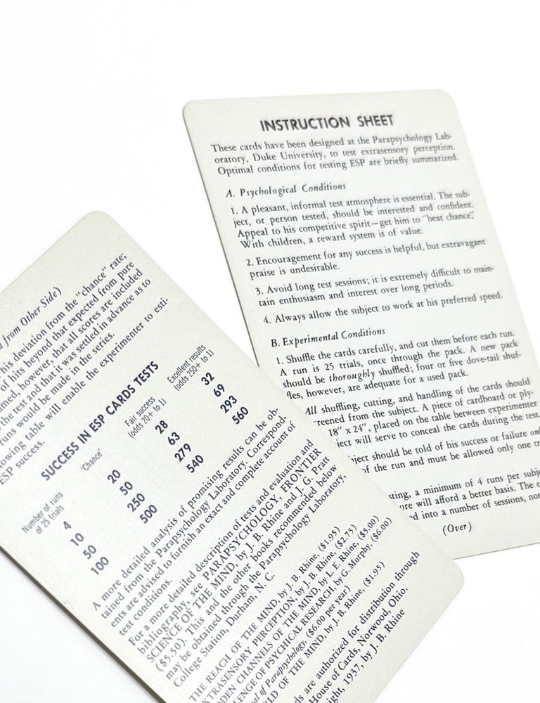 ESP CARDS For Testing Extra Sensory Perception