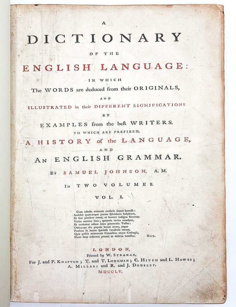 A DICTIONARY OF THE ENGLISH LANGUAGE