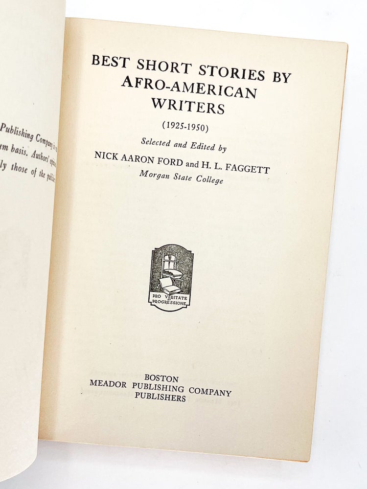 BEST SHORT STORIES BY AFRO-AMERICAN WRITERS