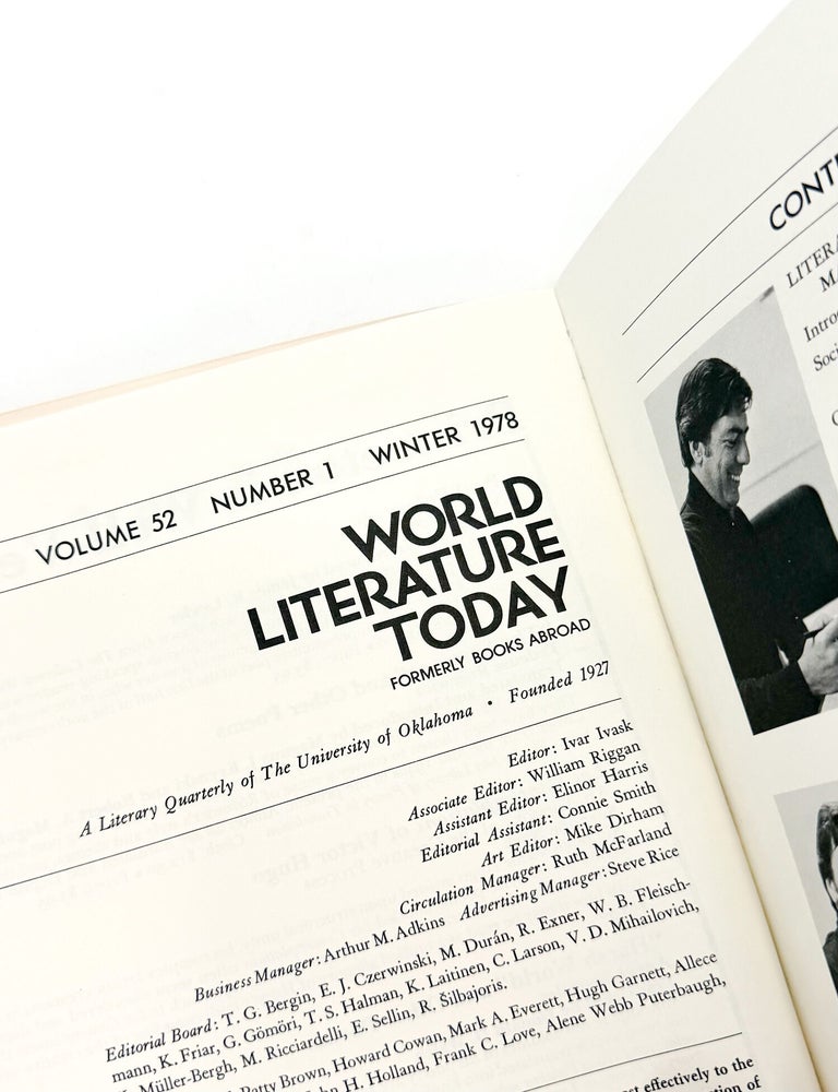 WORLD LITERATURE TODAY: Mario Vargas Llosa Issue (Winter 1978)