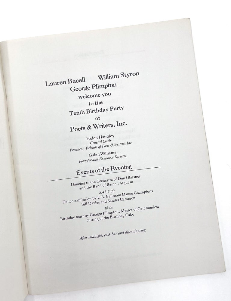 Tenth Anniversary Program for POETS & WRITERS Magazine