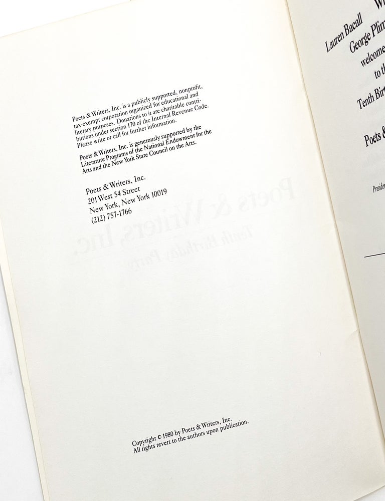 Tenth Anniversary Program for POETS & WRITERS Magazine