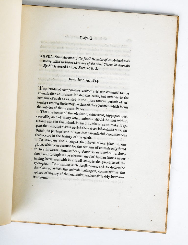 "Some Account of the fossil Remains of an Animal" [WITH] "An Account of the fossil skeleton of the Proteo-saurus" [and] "Reasons for giving the name Proteo-Saurus" in PHILOSPHICAL TRANSACTIONS (Issue 104, 31 Dec 1814 / Issue 109, 31 Dec 1819)