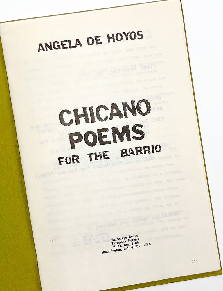CHICANO POEMS FOR THE BARRIO