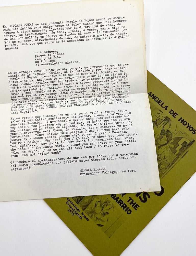 CHICANO POEMS FOR THE BARRIO