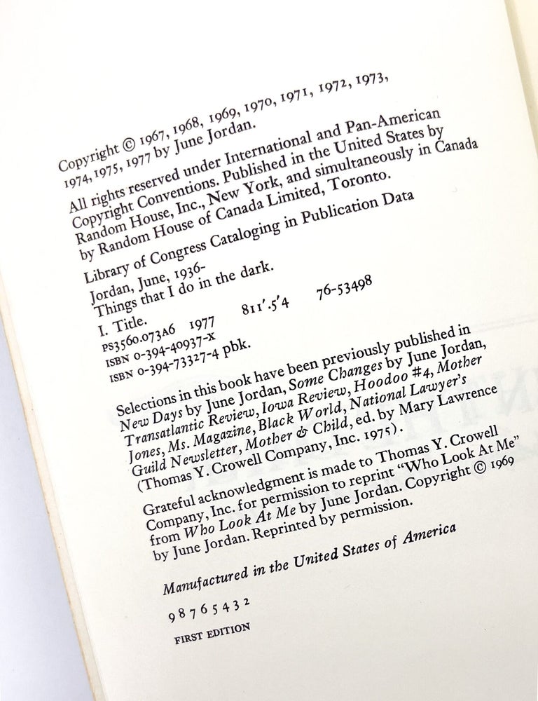 THINGS THAT I DO IN THE DARK : Selected Poems