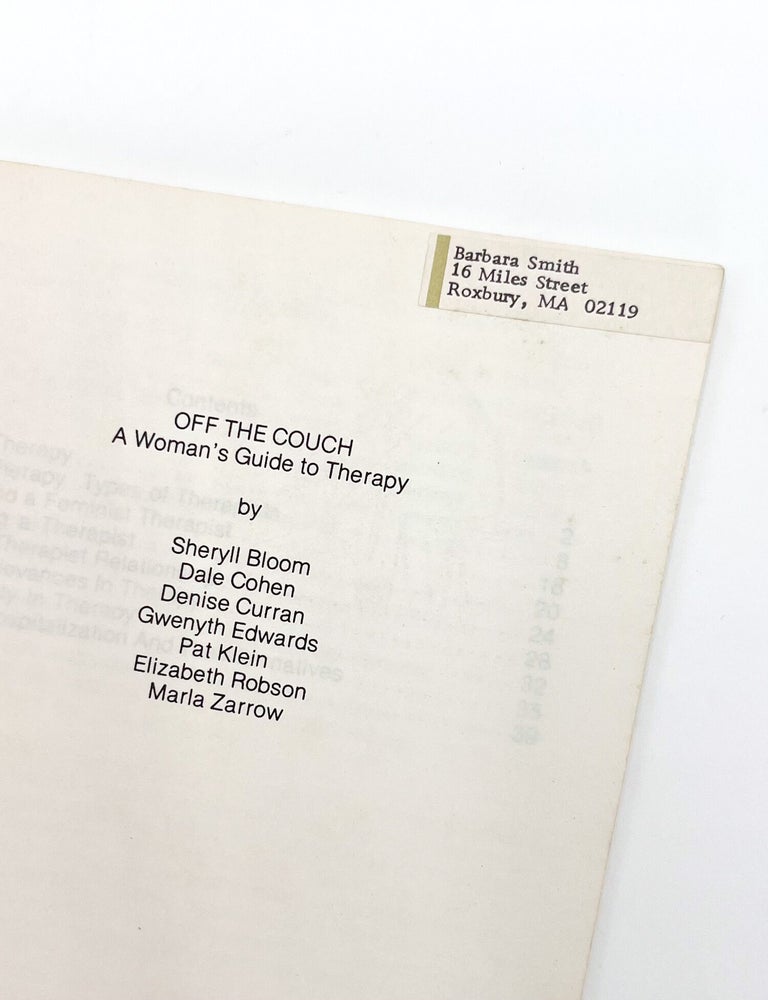OFF THE COUCH : A Woman's Guide to Therapy