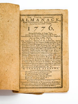 "An Account of the Commencement of Hostilities" in THE NORTH-AMERICAN'S ALMANACK. Samuel Stearns, William Gordon.