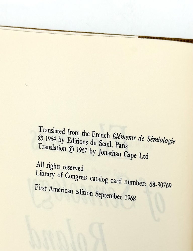 ELEMENTS OF SEMIOLOGY