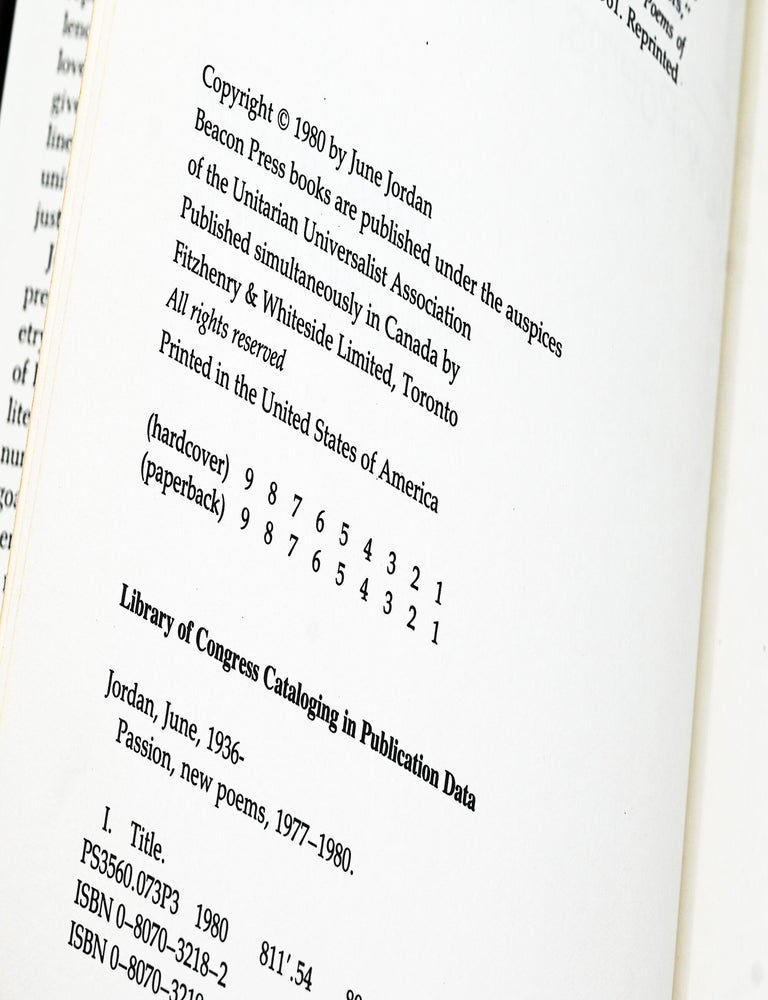 PASSION: NEW POEMS, 1977-1980